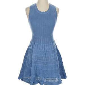 Chic Blue Knit Mini Dress